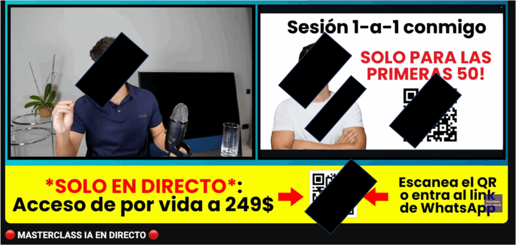 Presentación online de gurú digital con oferta limitada en pantalla